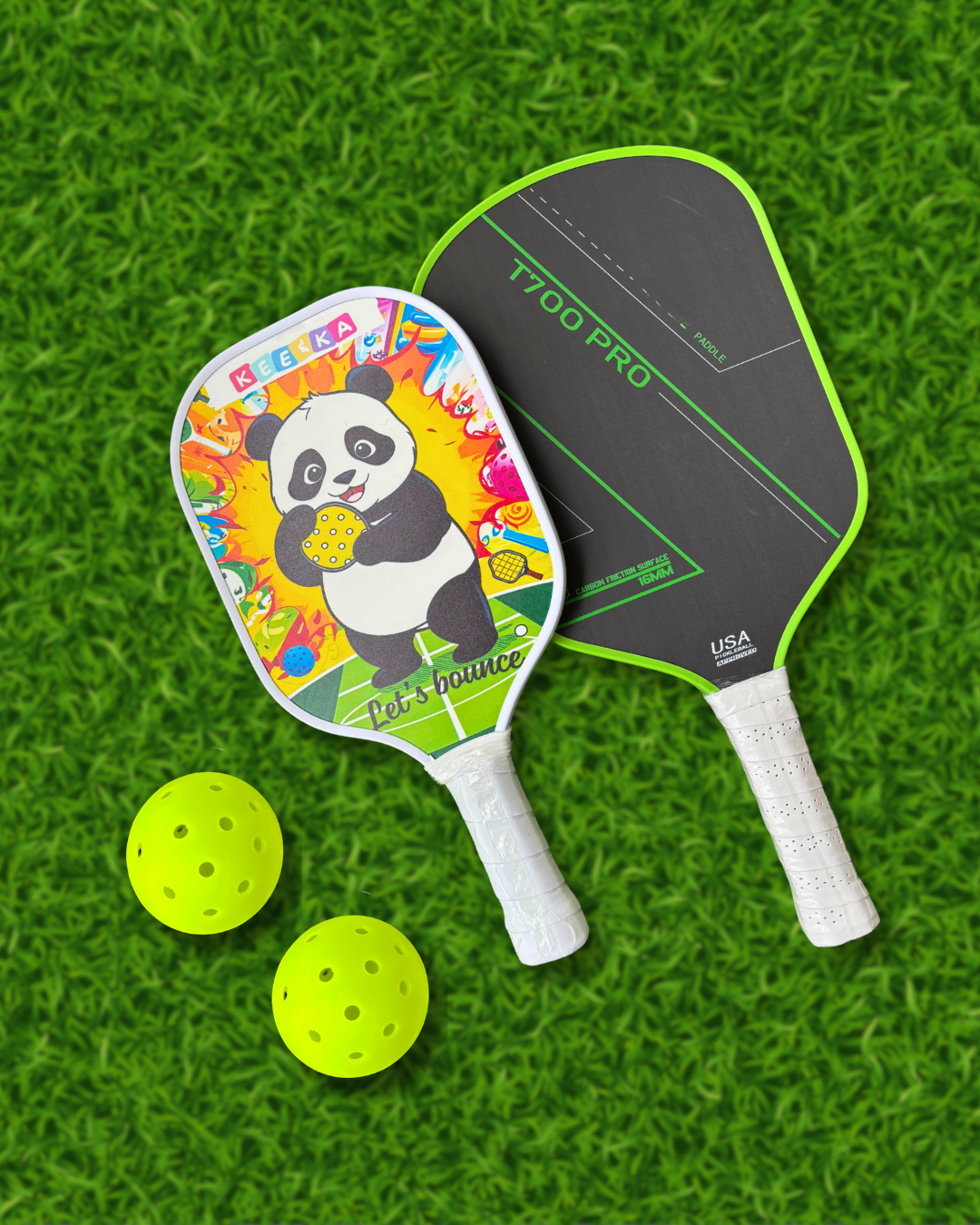 Kee&Ka Pickleball Family Fun Set (1 Kids Paddle + 1 Adult Paddle + 2 Balls)