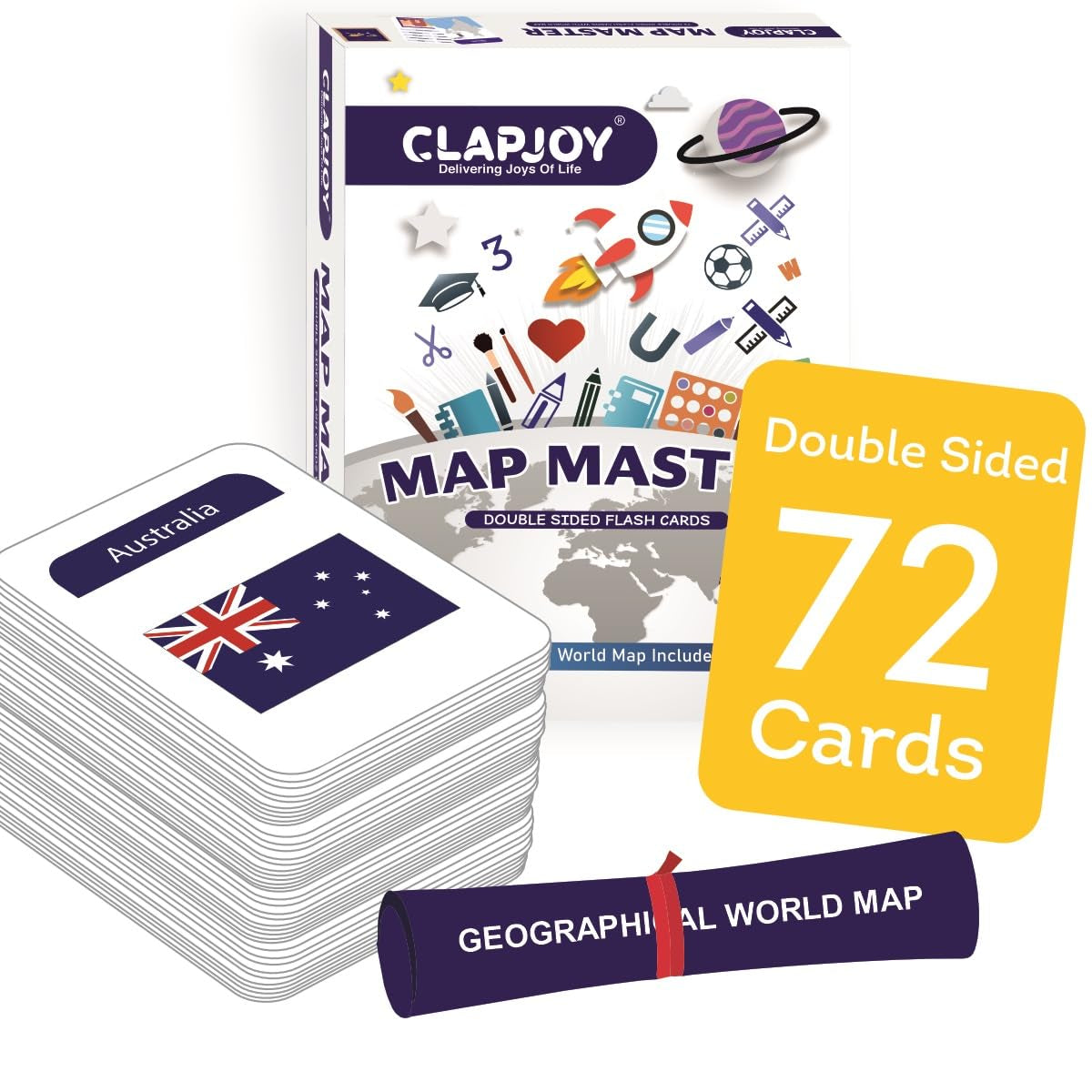 Clapjoy Map Master Educational Flash Cards - Kee&Ka