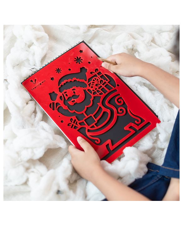 Santa Stencil With Scratch Book