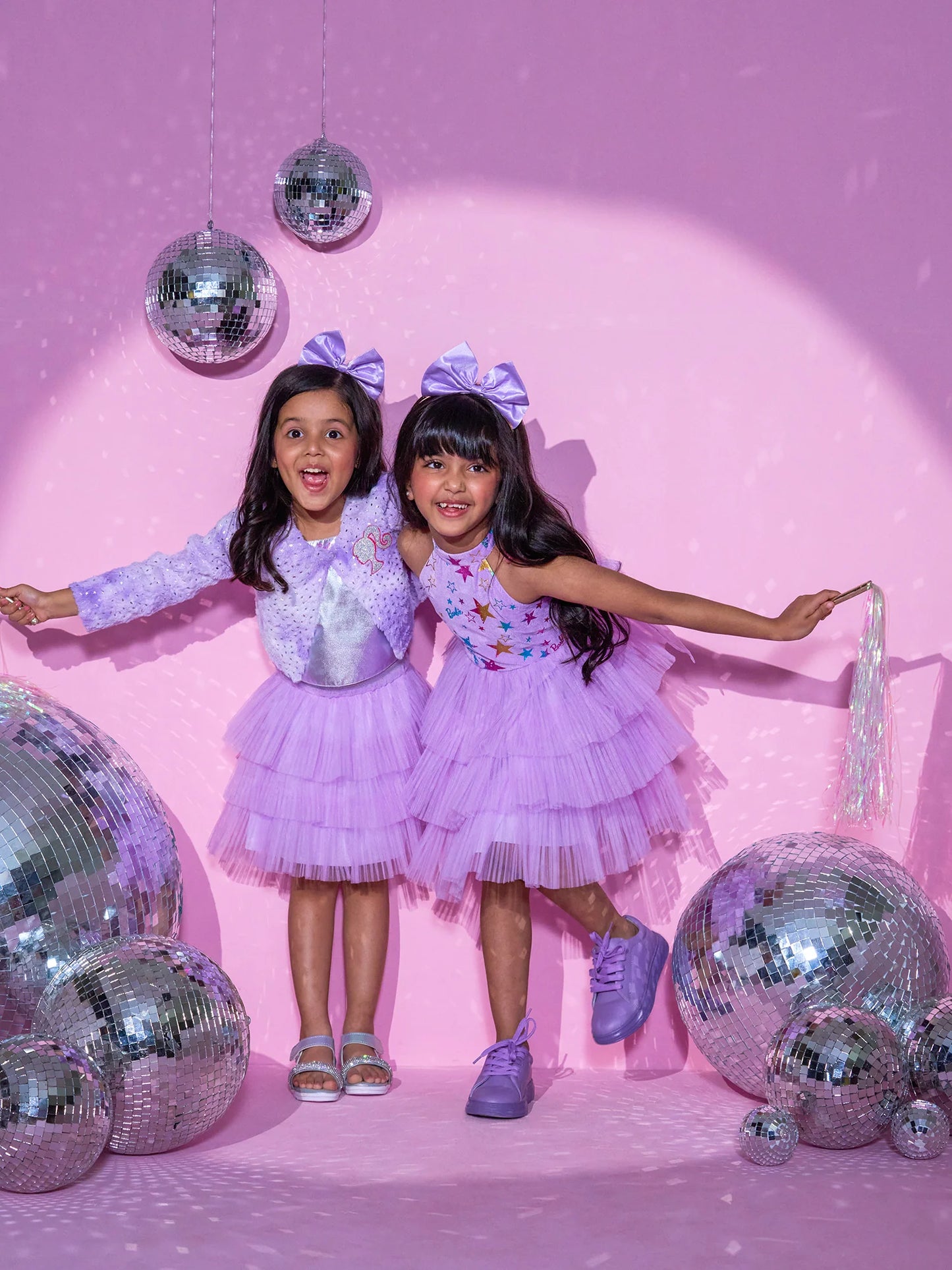 Girls Purple Fur Full Sleeve Barbie Jacket - Kee&Ka