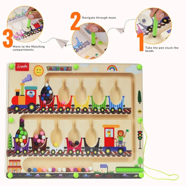 Magnetic Train Board Maze - Kee&Ka