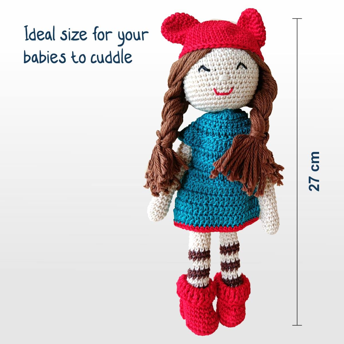 Clapjoy Soft Hand Knitted Cotton Thread Doll for kids - Kee&Ka