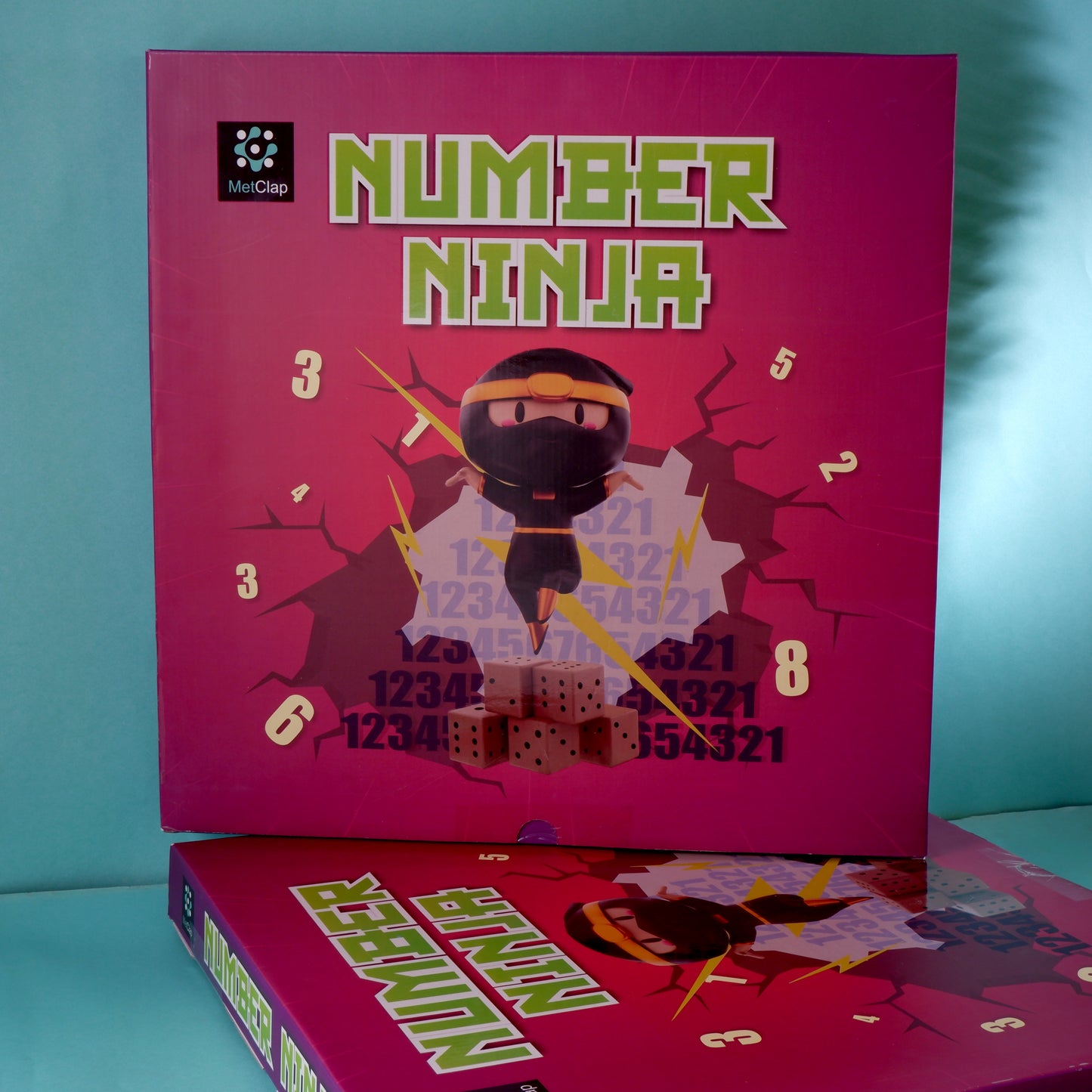 MetClap Number Ninja Wooden Math Multiplication Board with Dice and Card - Kee&Ka