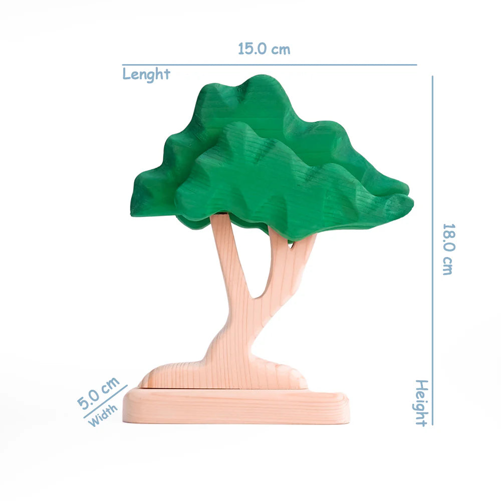 Japanese Maple Tree Toy – Green Wooden Nature-Inspired Play Figure