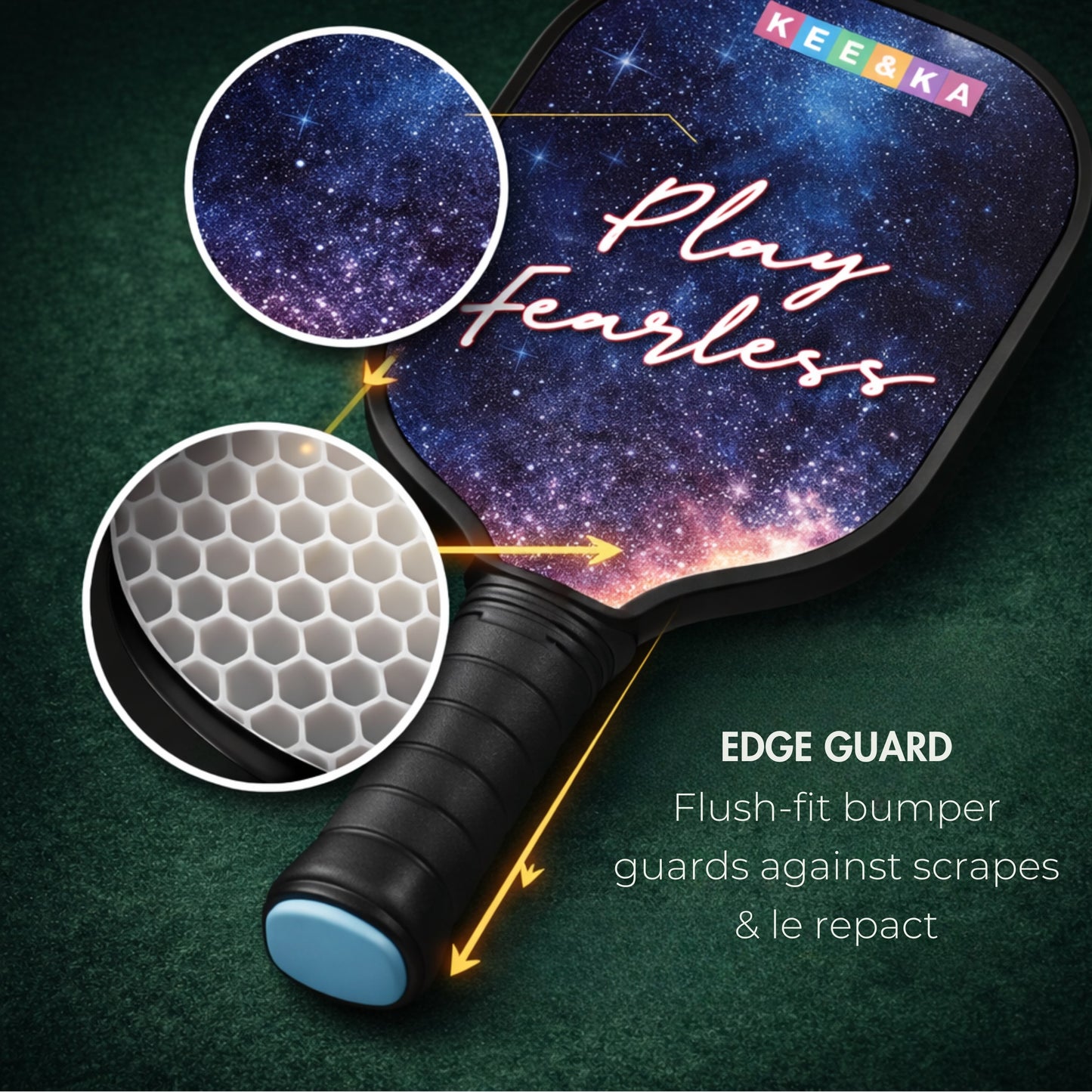 Kids Pickleball Paddle with Soft Grip & Wide Sweet Spot – Galaxy Design