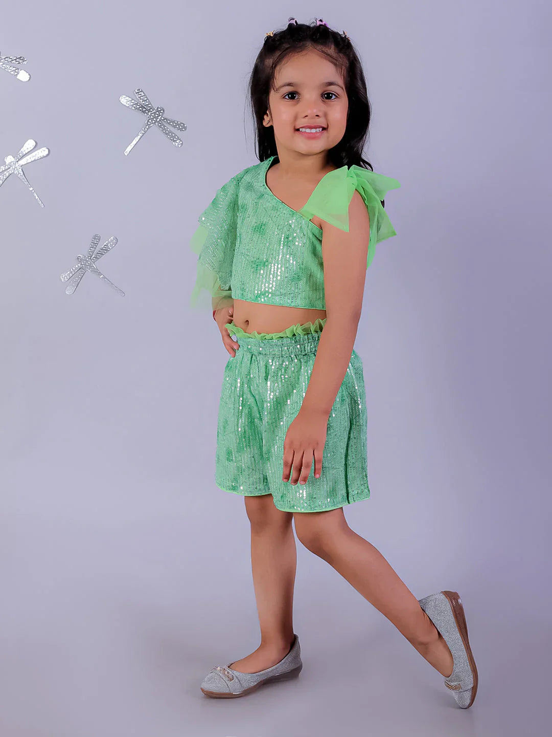 Lil Drama Girls Party Top With Shorts - Kee&Ka