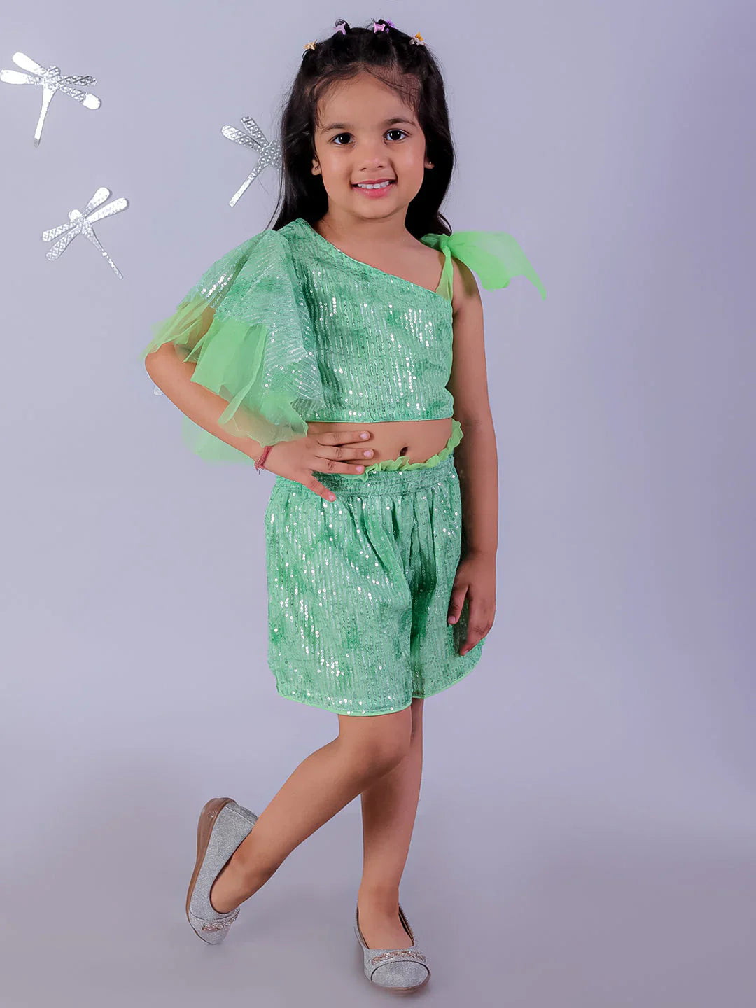 Lil Drama Girls Party Top With Shorts - Kee&Ka