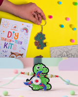 ILearnnGrow Dino Rakhi Combo – DIY Dinosaur Painting Kit with Dino Keychain, Fridge Magnet, Canvas Painting & Dino Rakhi
