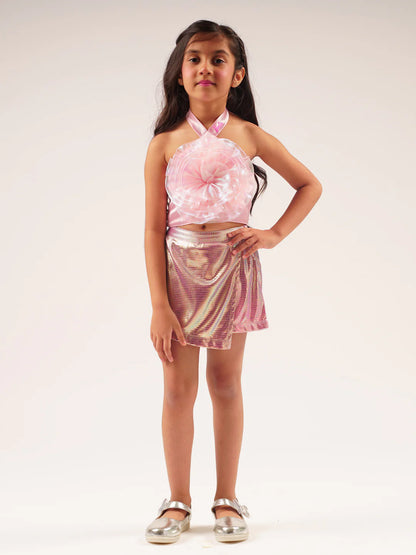 Pink Barbie Shimmer Skirts Ballerina Co-ordinate set for Young Girls - Kee&Ka