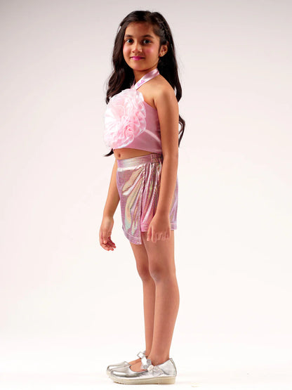 Pink Barbie Shimmer Skirts Ballerina Co-ordinate set for Young Girls - Kee&Ka