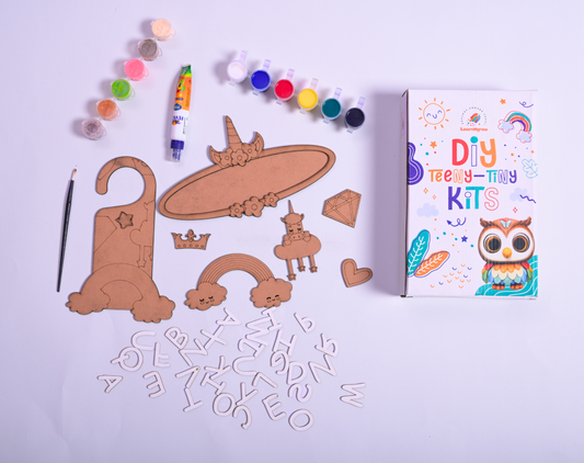 Teeny Tiny Unicorn Theme Name Plate And Door Knob