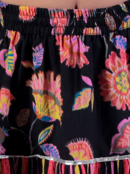 Girls Black Cotton Lehanga and Choli with Dupata Ethnic Set - Kee&Ka