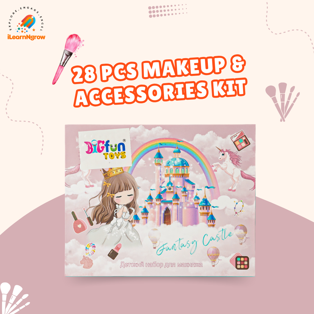 28 Pcs Makeup & Accessories Kit + Hair Extensions