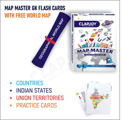 Clapjoy Map Master Educational Flash Cards - Kee&Ka