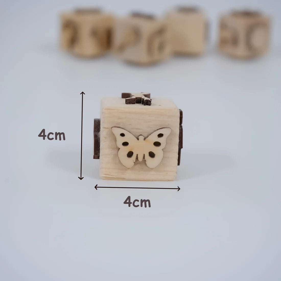 Moontoys Wooden Stamp Dice Set – 6-Sided Stamp Blocks
