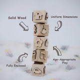 Moontoys Wooden Stamp Dice Set – 6-Sided Stamp Blocks