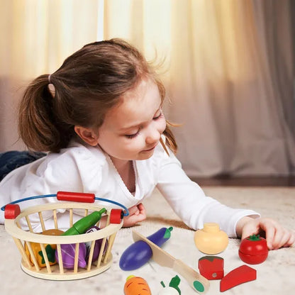 Wooden Cutting Vegetable Magnetic Basket - Kee&Ka