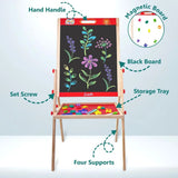 White And Black Wooden 3 In 1 Easel Board For Kids With Stand And Storage Tray - Kee&Ka