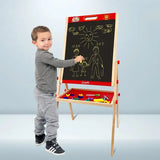 White And Black Wooden 3 In 1 Easel Board For Kids With Stand And Storage Tray - Kee&Ka