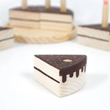 Wooden Chocolate Cake Toy with 6 Candles