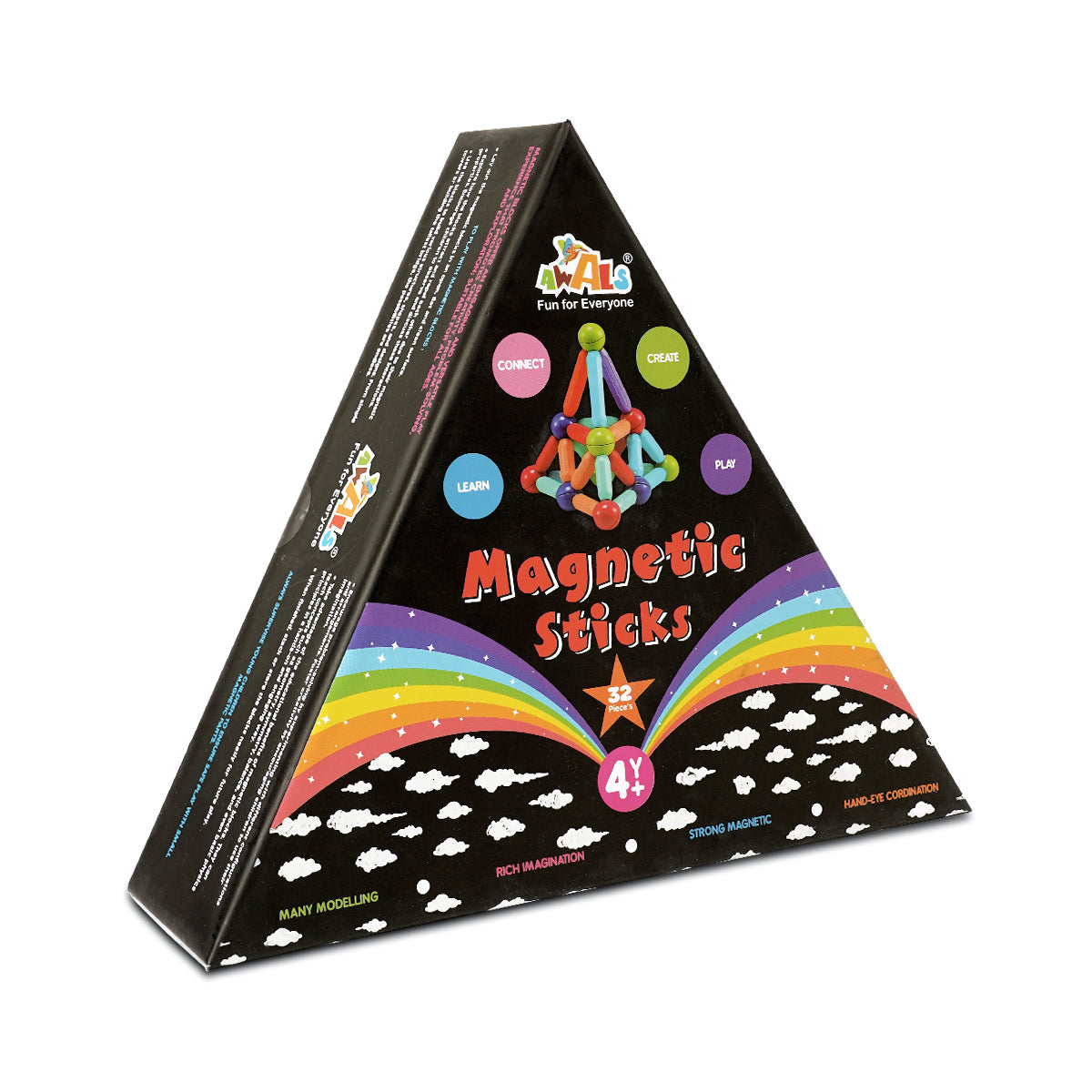 32 Pieces Magnetic Stick Blocks - Connect , Create , Learn and Play - Kee&Ka