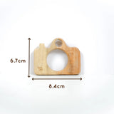 Neem Wood Teether Set – Elephant & Camera Wooden Teether