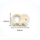 Neem Wood Teether Set – Elephant & Camera Wooden Teether