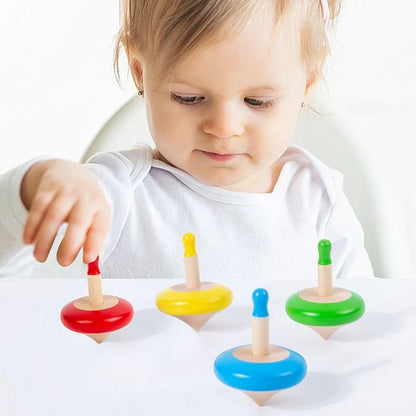 Colorful Wooden Spinning Tops Set - Kee&Ka