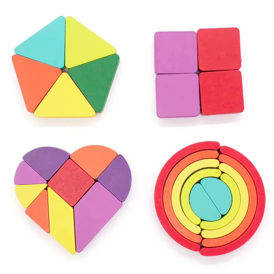 Wooden Shapes Puzzle Learning Toy, Montessori Game - Kee&Ka
