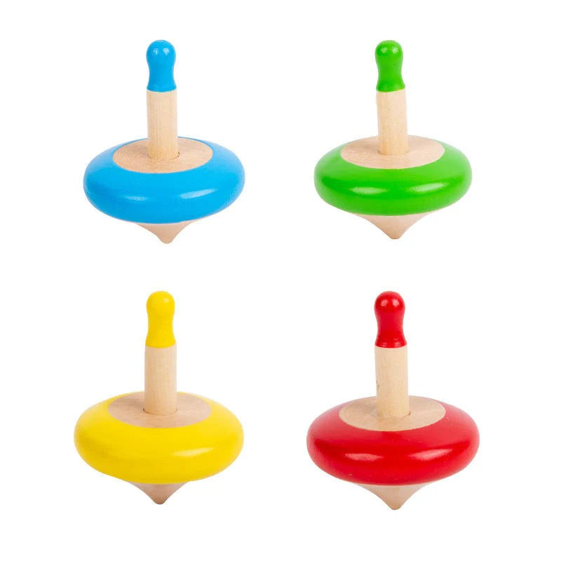 Colorful Wooden Spinning Tops Set - Kee&Ka