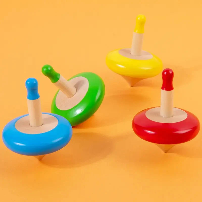 Colorful Wooden Spinning Tops Set - Kee&Ka