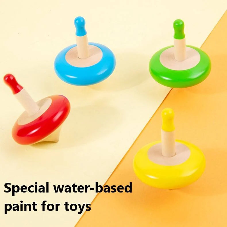 Colorful Wooden Spinning Tops Set - Kee&Ka