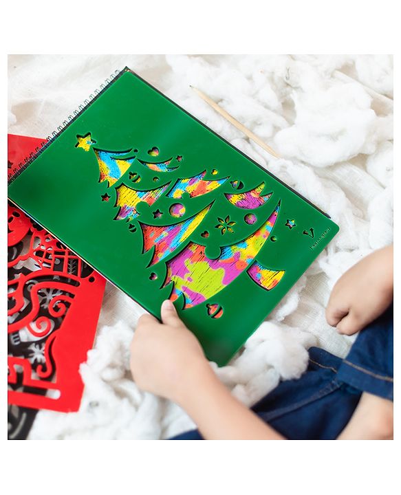 Christmas Tree Stencil With Scratch Book