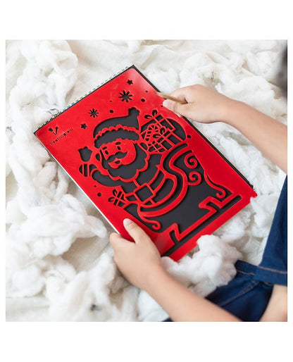 Santa Stencil With Scratch Book