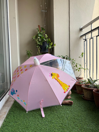 Transparent Window Pink + Unicorn Wings Raincoat