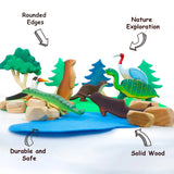 Wild Wonders of India Wooden Figurine Set | Handcrafted Wildlife Storytelling Toys for Imaginative Play