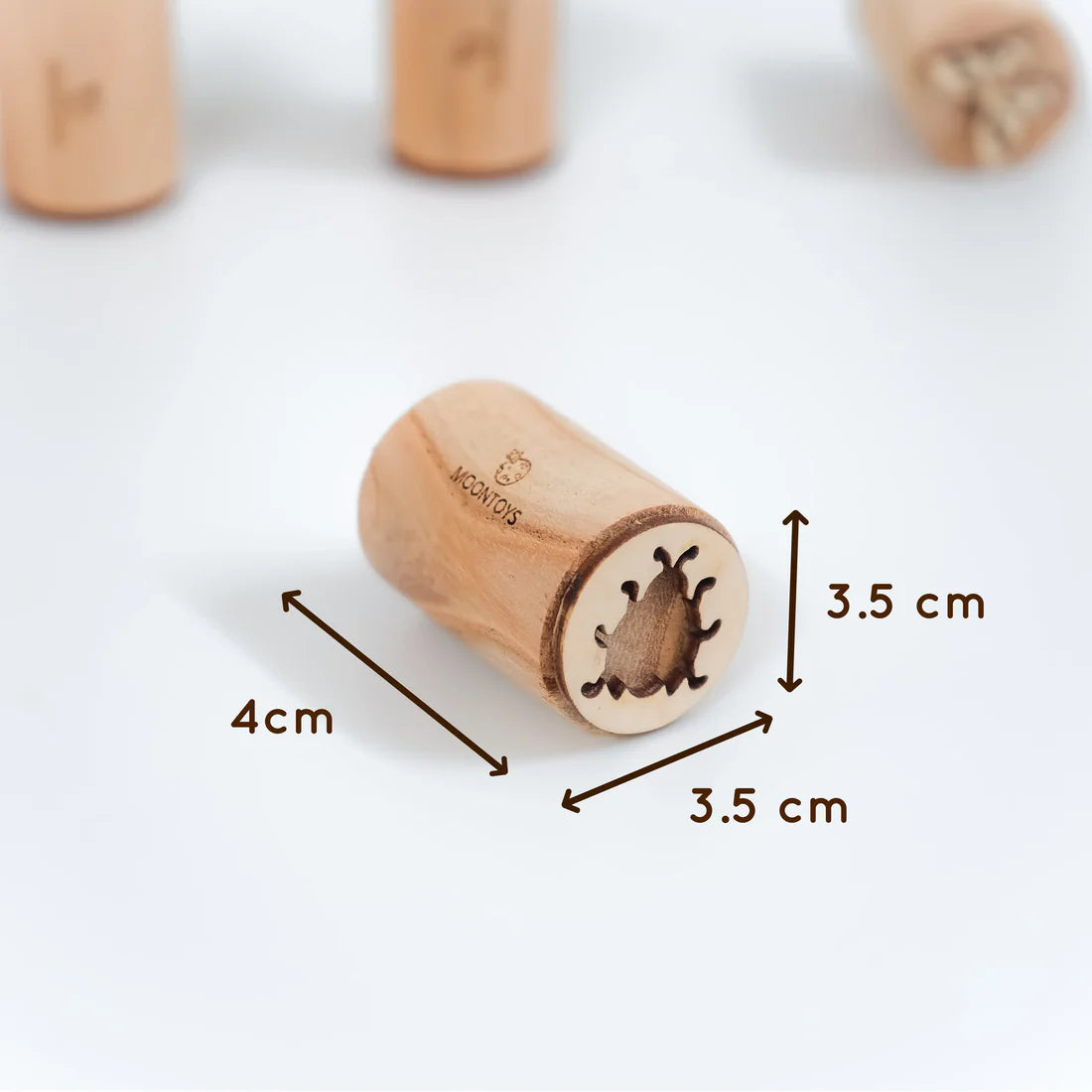Eco-Friendly Wooden Insect Stamp Set for Toddlers | Montessori Playdough Learning Toy