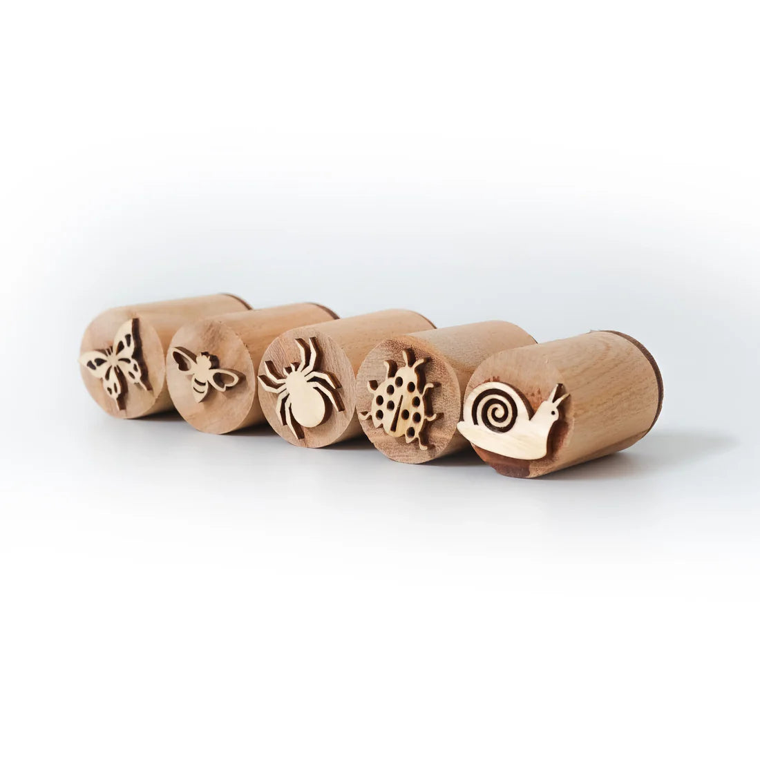 Eco-Friendly Wooden Insect Stamp Set for Toddlers | Montessori Playdough Learning Toy