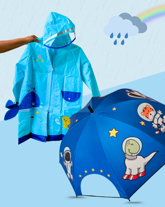 Transparent Window Space + Blue Fish Raincoat