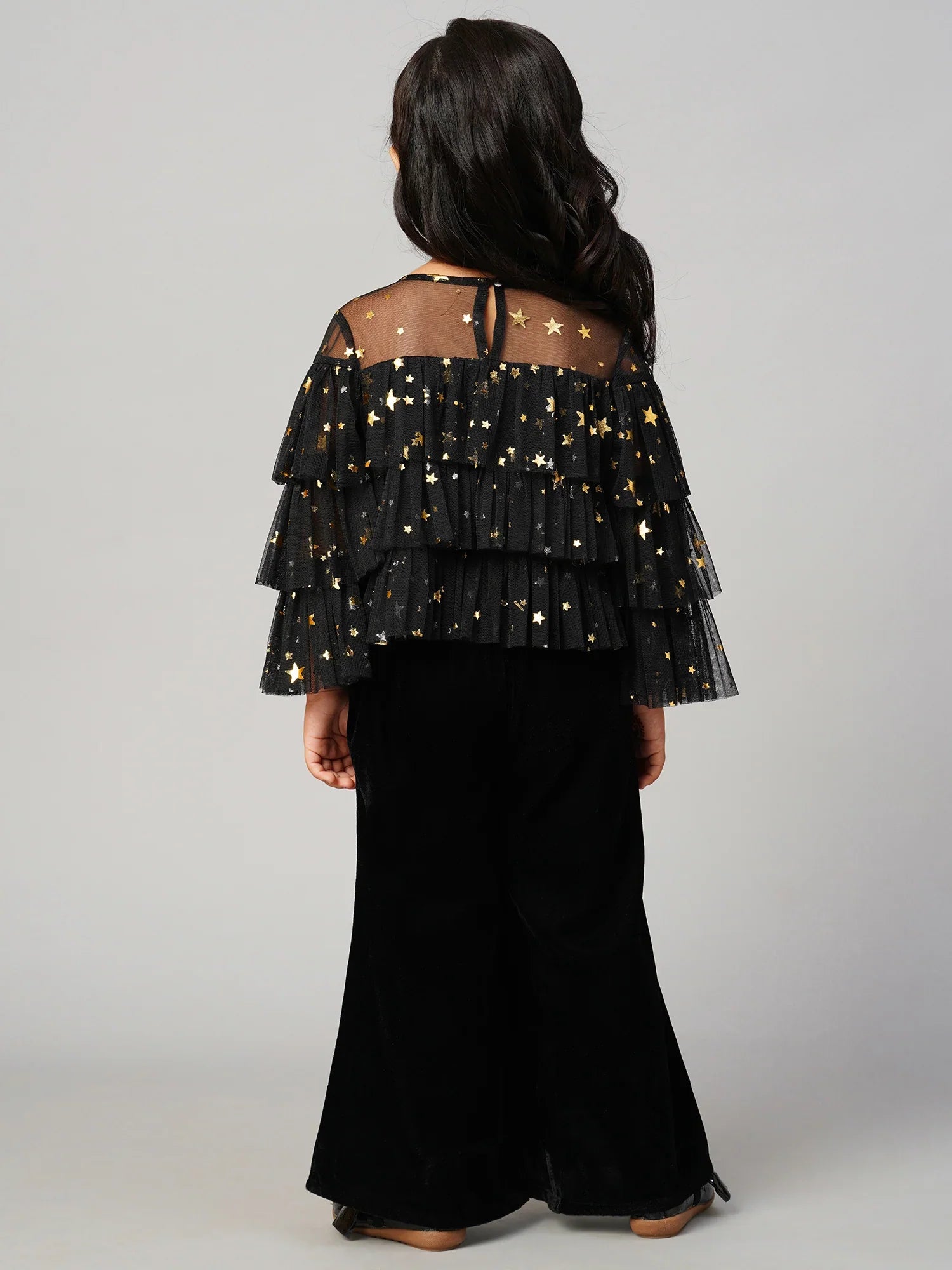 Glam Up Girls Shimmer Black Party Top - Kee&Ka