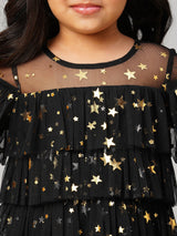Glam Up Girls Shimmer Black Party Top - Kee&Ka