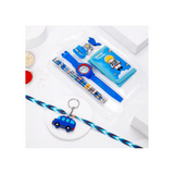 ILearnnGrow Luggage Packing Stationery Rakhi Combo – Complete School Essentials Gift Set with Watch, Wallet & Rakhi- Blue