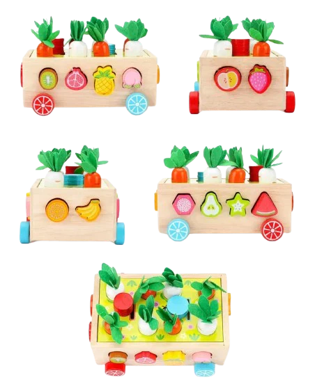 Carrot Harvest Cart - Shape Sorter - Kee&Ka