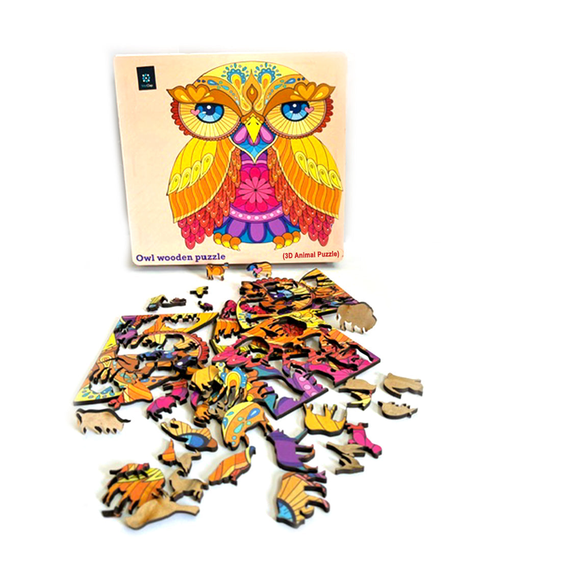 Metclap Owl Wooden Magic Puzzle - 136 Pieces inside wooden Box - Kee&Ka
