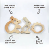 Neem Teether Toys – Rabbit, Hedgehog & Koala