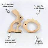 Hedgehog and Rabbit Wooden Teether Set
