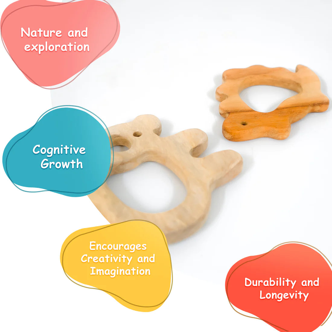Eco-Friendly Turtle & Koala Wooden Teether Set