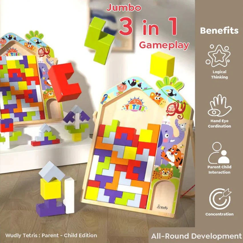 3 in 1 Tetris for Kids - Parent Child Edition - Kee&Ka