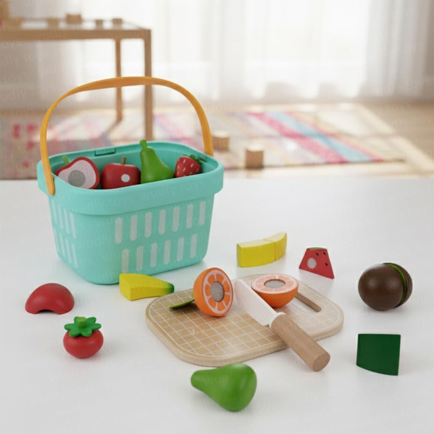 Wooden Cutting Fruit Magnetic Basket