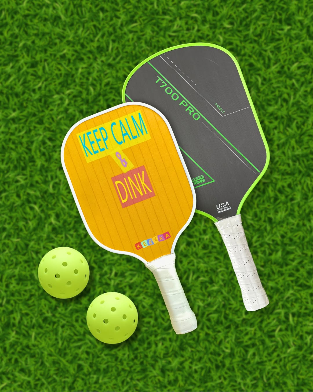 Pickleball Family Fun Set (1 Kids Paddle + 1 Adult Paddle + 2 Balls)